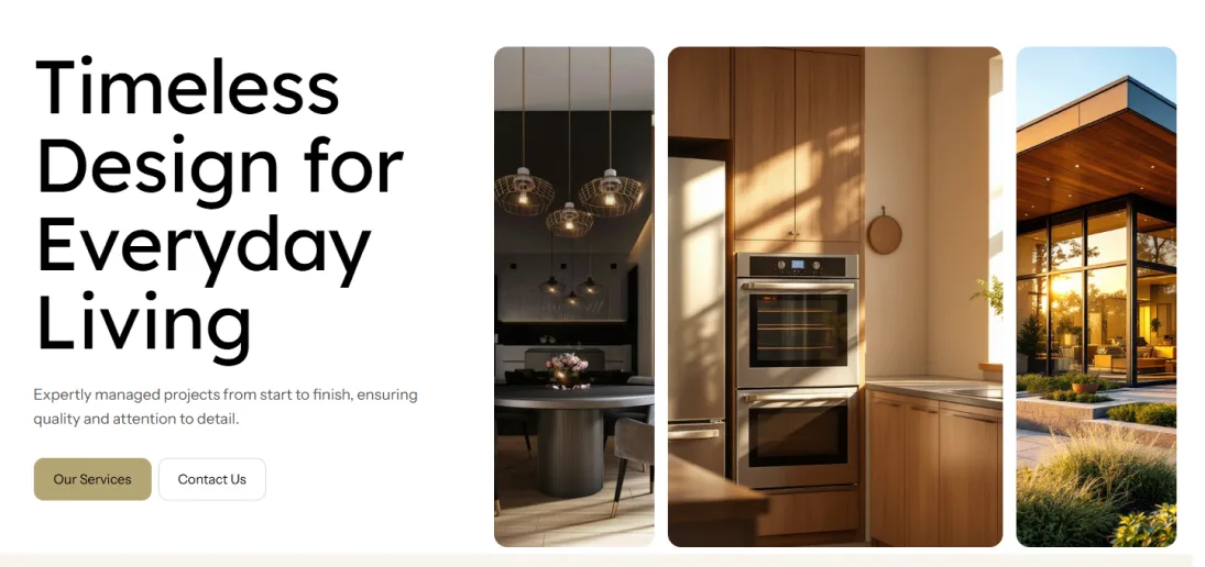 Black and Gold Construction website design
