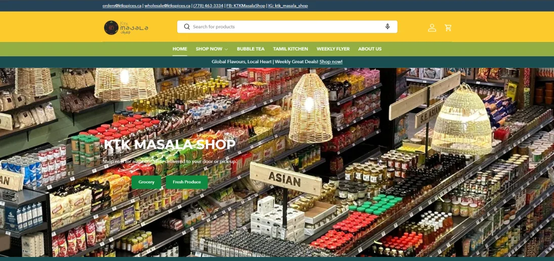 KTK Masala — website and campaign presentation