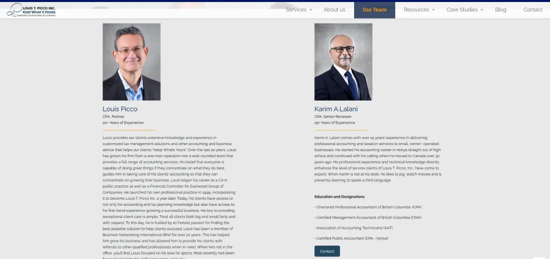 Louis T. Picco Inc — digital experience