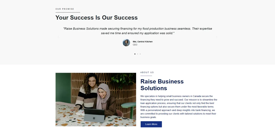 Raise Business Solutions — project showcase