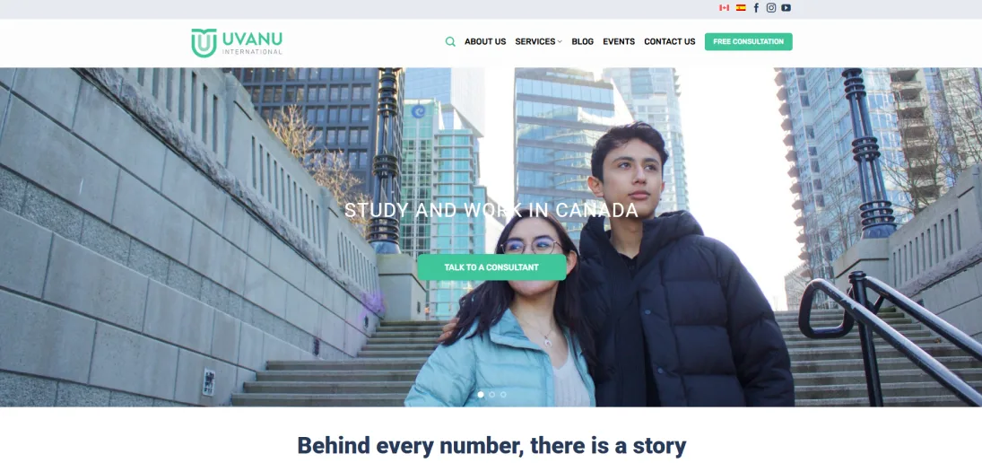 UvanU International — website and campaign presentation