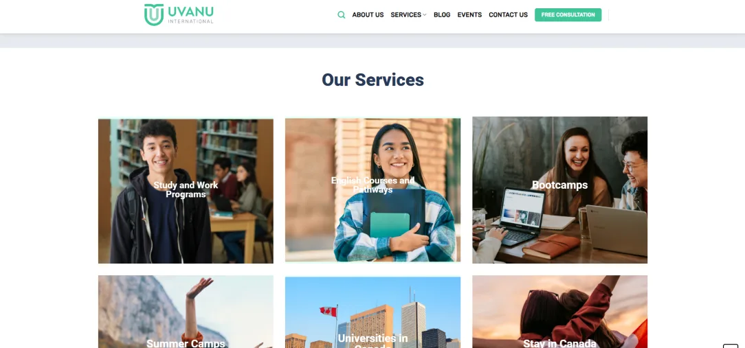 UvanU International — digital experience
